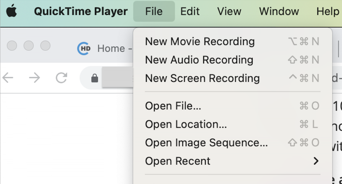 Screen Recording on Apple Macbook